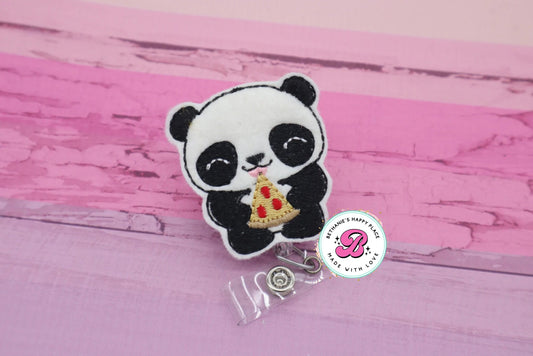 Panda badge reel - pizza panda badge reel - cute panda badge holder - badge clip - badge reel for nurse - badge clip - teacher - gifts