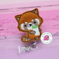 Red panda badge reel - red panda badge clip - red panda coffee badge reel - cute badge reel - panda gifts - red panda badge holder