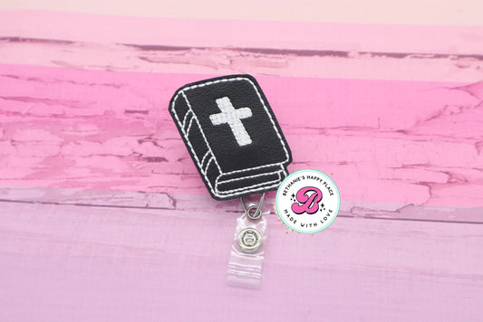 Bible badge reel - holy bible badge clip - religious badge reel - religious gifts - badge reel teacher - religious teacher - badge holder