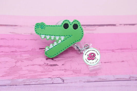 Alligator badge clip - alligator badge reel - gator badge holder - cute badge reel - school mascot - badge reel for teacher - lanyard