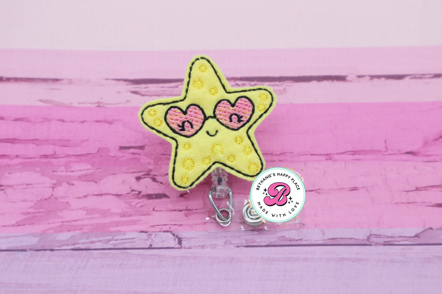 Starfish badge reel, beach badge reel, starfish badge holder, summer badge reel, nurse badge reel, badge clip, gift for teacher