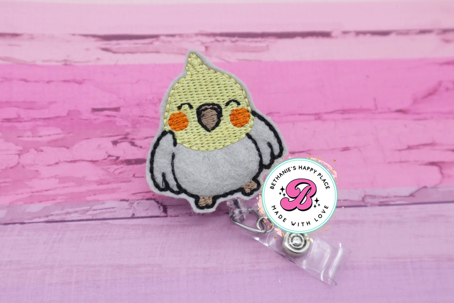 Cockatiel badge reel - cockatiel - bird badge reel - badge clip - retractable lanyard - badge reel nurse - badge reel teacher - gift