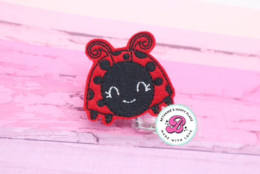 Ladybug badge reel - bug badge reel - love bug badge reel - ladybug badge holder - badge reel nurse - badge reel teacher - retractable