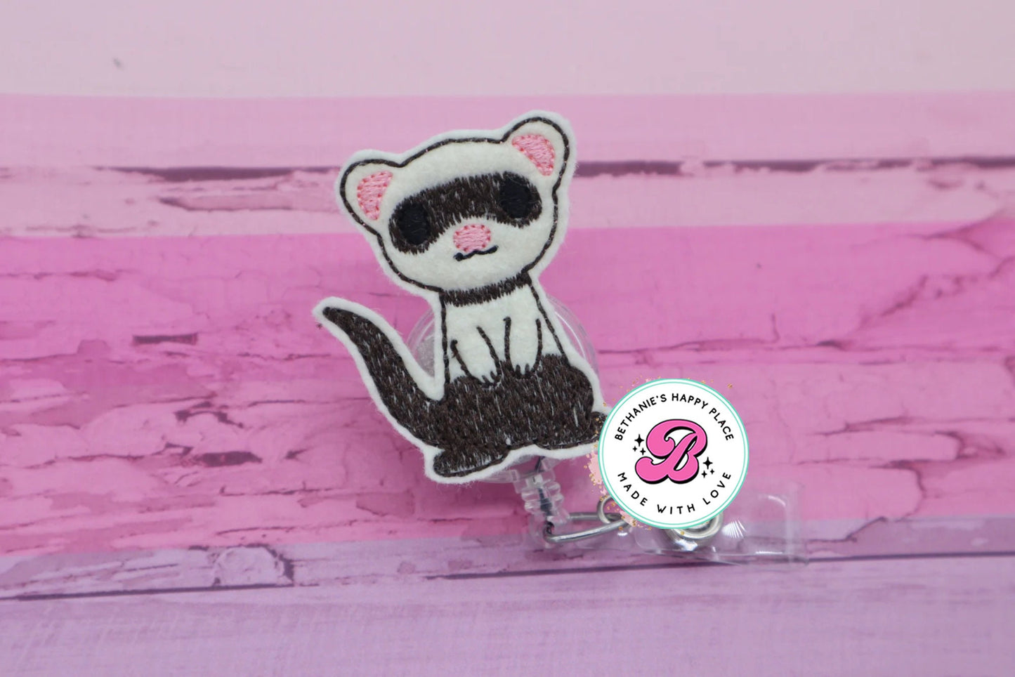 Ferret badge reel - ferret badge clip - ferret badge holder - animal badge reel - ferret gifts - cute badge reel - badge reel nurse