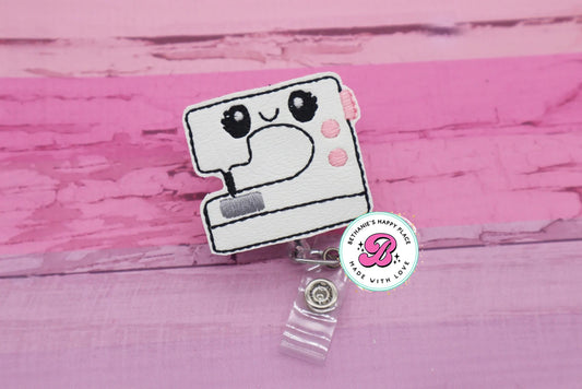 Sewing machine badge reel - sewing machine badge clip - sewing gifts - cute badge reel - retractable - lanyard - sewing machine badge holder