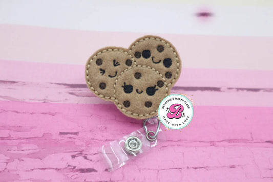 Cookies badge reel - chocolate chip cookies - cookie badge clip - badge holder - food badge reel - badge reel nurse - teacher - retractable