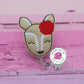 Deer badge reel - deer badge clip - cute badge reel - badge reel nurse - badge holder - retractable ID badge clip - deer with rose