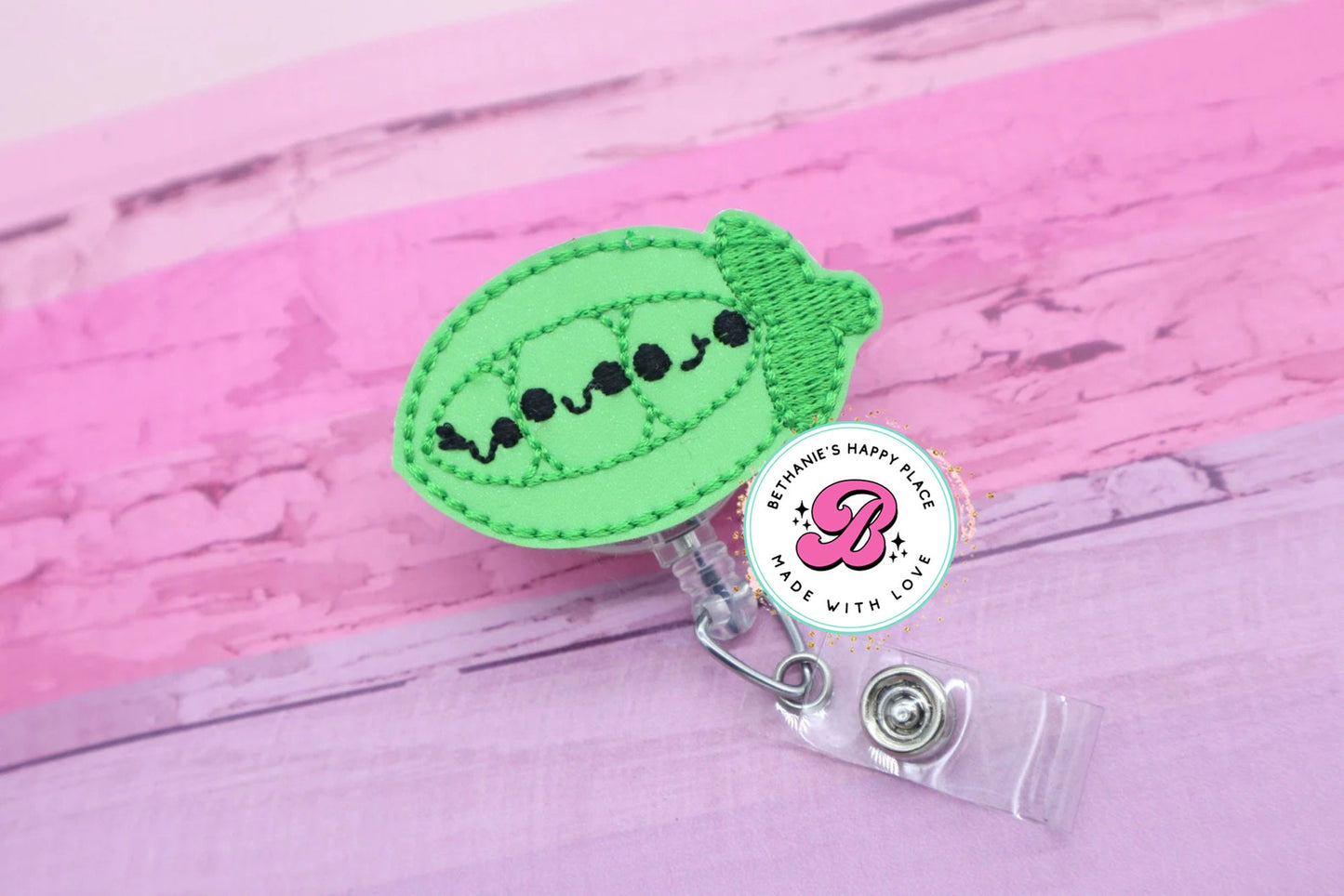 Peas in a pod - badge reel - cute badge reel - nutritionist - dietician - badge reel nurse - retractable - lanyard - badge clip - peas