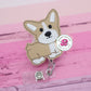 Corgi badge reel - dog badge reel - badge reel cute - corgi badge holder - veterinarian assistant - lanyard - vet gifts - cute corgi