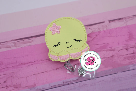 Jellyfish badge reel - yellow jellyfish - cute badge reel - badge holder cute - badge reel nurse - lanyard - teacher lanyard - badge clip