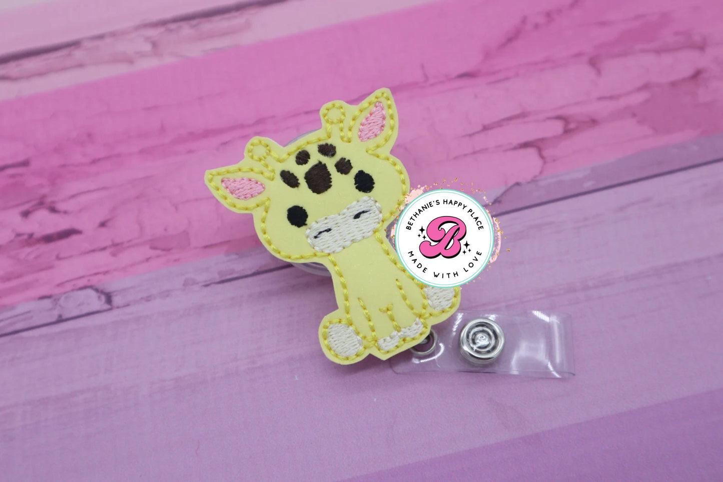 Giraffe badge reel - giraffe lanyard - badge holder retractable - badge holder lanyard - badge reel nurse - badge reel cute - cute giraffe