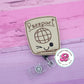 Passport badge reel - passport lanyard - travel agent - cute badge reel - badge clip - lanyard - badge pull - passport badge holder