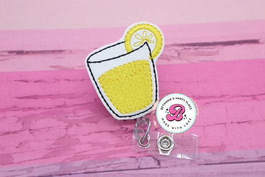 Lemonade badge reel - drink badge reel - lemonade badge holder - cute badge reel - lanyard - badge pull - teacher - nurse badge reel