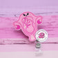 Uterus badge reel - uterus with baby - baby badge reel - labor and delivery nurse badge holder - nurse badge reel - uterus badge clip