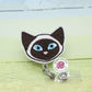 Siamese cat badge reel - Siamese cat badge clip - cat badge holder - animal badge reel - badge reel vet - nurse badge reel - cute badge reel