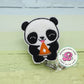 Pumpkin pie panda badge reel - fall panda badge reel - panda badge clip - panda badge holder - fall badge reel - pumpkin pie badge holder