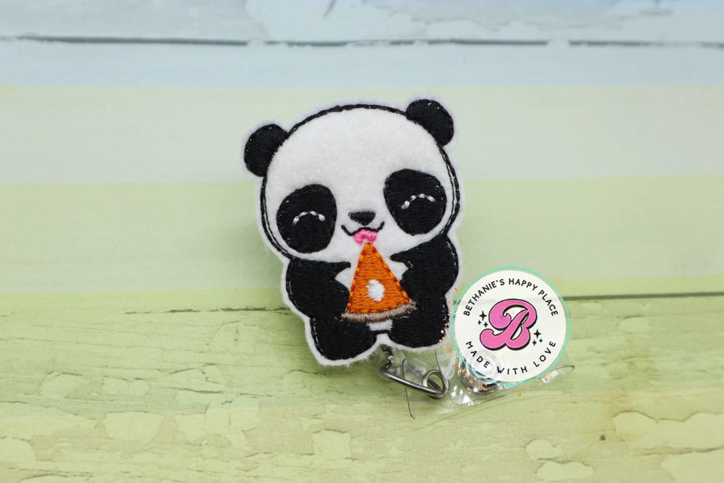 Pumpkin pie panda badge reel - fall panda badge reel - panda badge clip - panda badge holder - fall badge reel - pumpkin pie badge holder