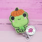 Fall frog badge reel - frog with scarf - cute frog badge reel - frog badge holder - fall frog badge holder - nurse badge reel - lanyard