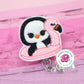 Penguin badge reel - flamingo penguin - flamingo badge reel - cute badge reel - summer badge reel - badge clip - retractable