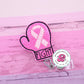 Pink boxing glove - badge reel - cancer badge reel - breast cancer awareness - breast cancer badge reel - boxing glove badge reel