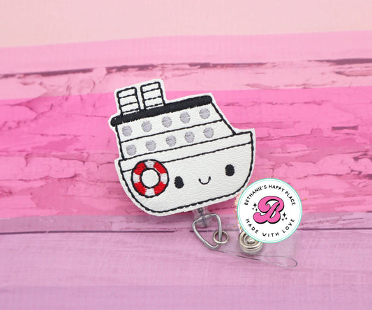 Cruise ship badge reel - ship badge reel - cruise ship ID badge holder - ship badge clip - cute badge reel - retractable ID holder