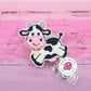 Cow badge reel - cow badge holder - cow ID badge holder - cow badge clip - badge topper - retractable badge reel - medical ID badge holder