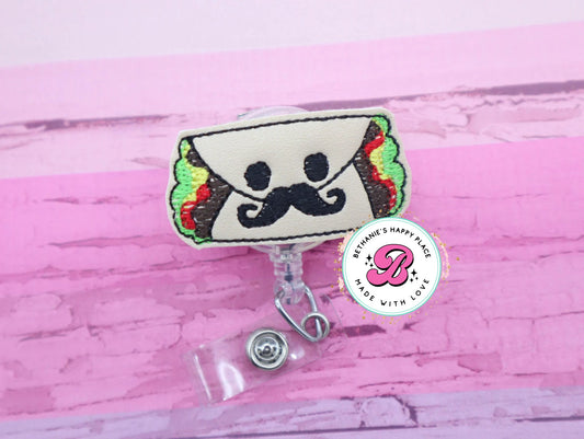 Burrito badge reel - burrito badge holder - food badge reel - taco badge reel - cute badge reel - burrito gifts - nurse badge holder