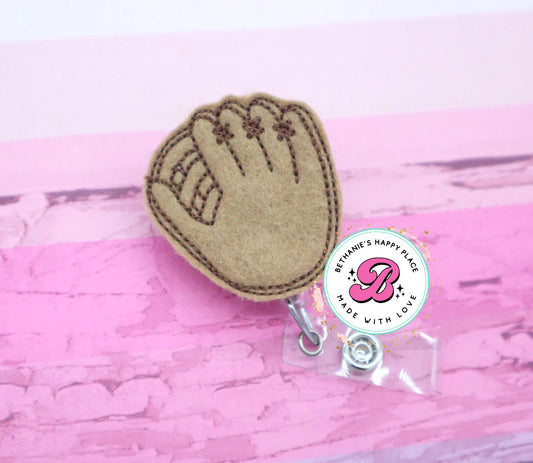 Baseball glove badge reel - baseball badge clip - baseball lanyard - gift for baseball coach - sports badge reel - coach gifts