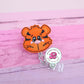 Tiger badge reel - cute tiger badge holder - tiger face badge reel - retractable badge ID holder - tiger gifts - mascot badge reel - teacher