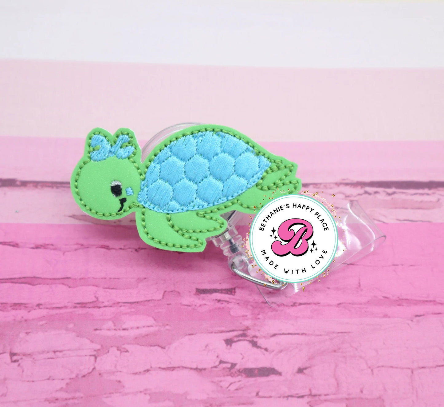 Turtle badge reel - sea turtle badge reel - turtle badge holder - sea turtle badge clip - cute badge reel - medical ID badge holder - clip