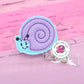 Snail badge reel - snail badge holder - retractable ID badge holder - cute badge reel - purple snail - nurse badge reel - teacher badge reel