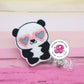 Panda badge reel - panda badge holder - panda with glasses - medical ID badge holder - nurse badge reel - teacher badge reel - badge clip