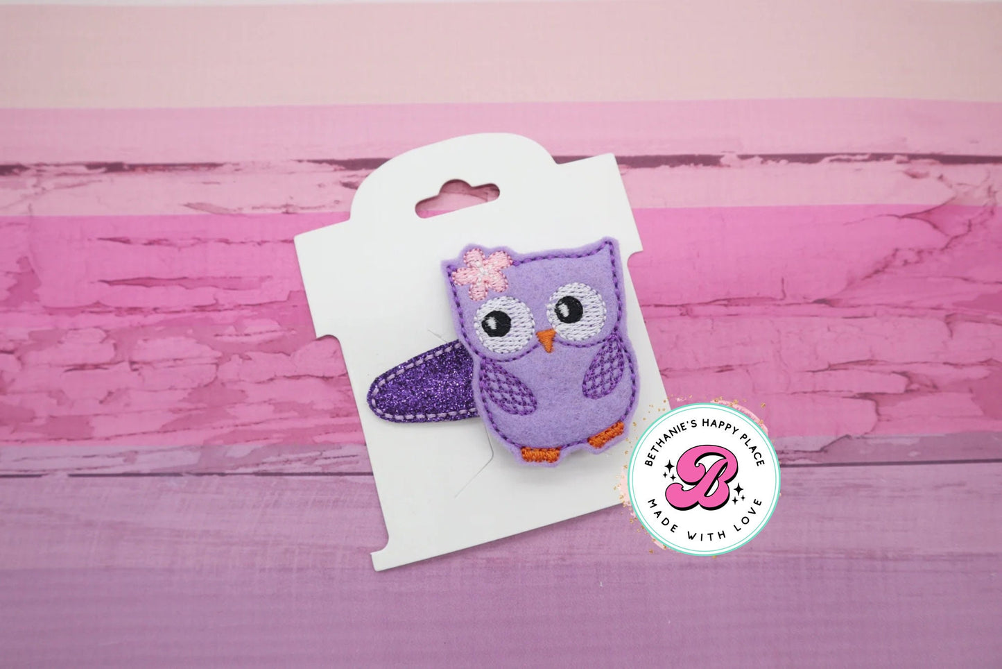 Purple owl hair clip - owl snap clip - purple owl clip - owl hair bow - hair accessories for girls - cute owl clip - 2" snap clip