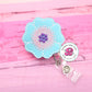 Flower badge reel - flower badge pull - flower badge holder - flower gifts - cute badge reel - felt badge reel - retractable - ID holder