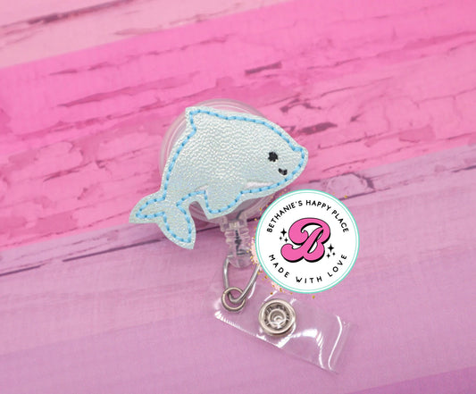 Dolphin badge reel - ID badge holder - dolphin badge holder - retractable badge reel - cute badge reel - nurse badge reel - badge clip