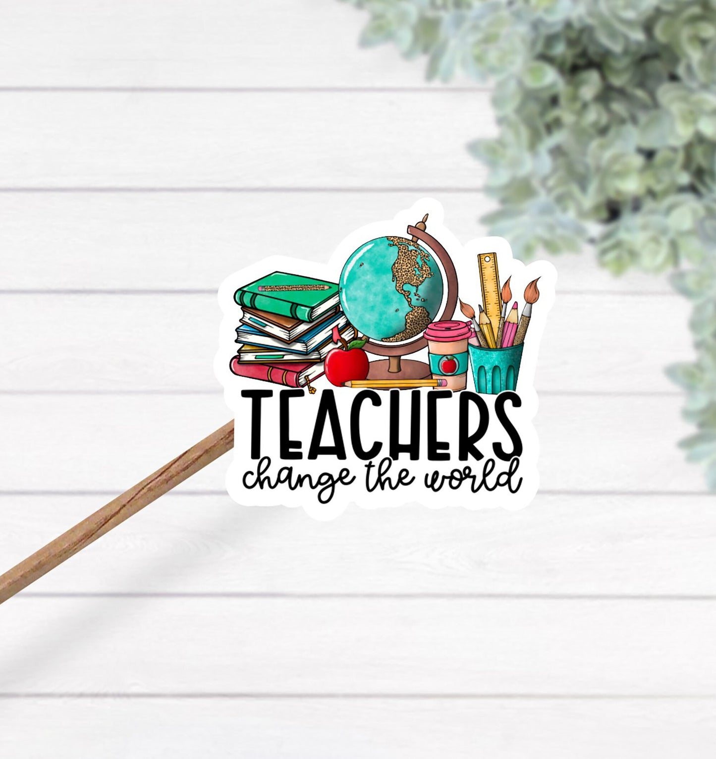 Teachers change the world sticker - teacher sticker - teacher vinyl decal - teachers change the world decal - gift for teachers