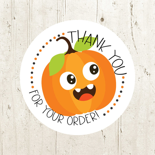 Pumpkin packaging stickers - pumpkin thank you stickers - Halloween packaging stickers - fall stickers for small business - fall thank you