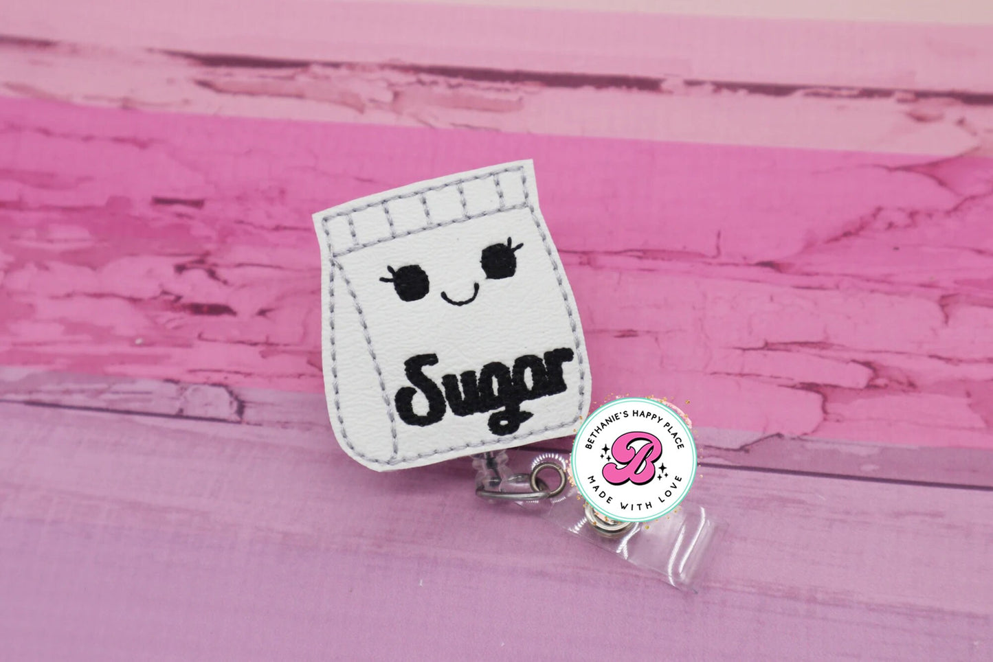 Sugar badge reel - sugar badge clip - baker badge reel - baking badge reel - cute badge reel - gift for baker - badge clip - retractable