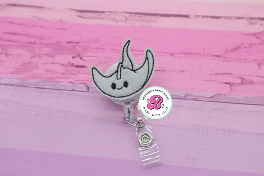 Stingray badge reel - stingray badge clip - stingray badge holder - fish badge reel - cute badge reel - badge pull - retractable ID holder