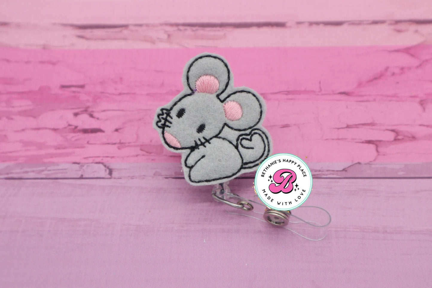 Cute mouse badge reel - mouse badge holder - mouse badge clip - badge reel nurse - badge reel doctor - teacher - cute badge reel