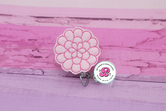 Dahlia flower badge reel - flower badge clip - dahlia badge holder - flower badge holder - badge reel nurse - flower gifts - gift for nurse