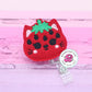 Strawberry cat badge reel - strawberry badge clip - cat badge holder - cute badge reel - strawberry gifts - cat gifts - badge reel nurse