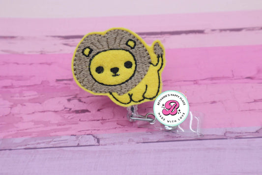 Lion badge reel, lion badge holder, lion badge clip, retractable badge reel - lanyard - school badge reel - teacher badge reel - mascot