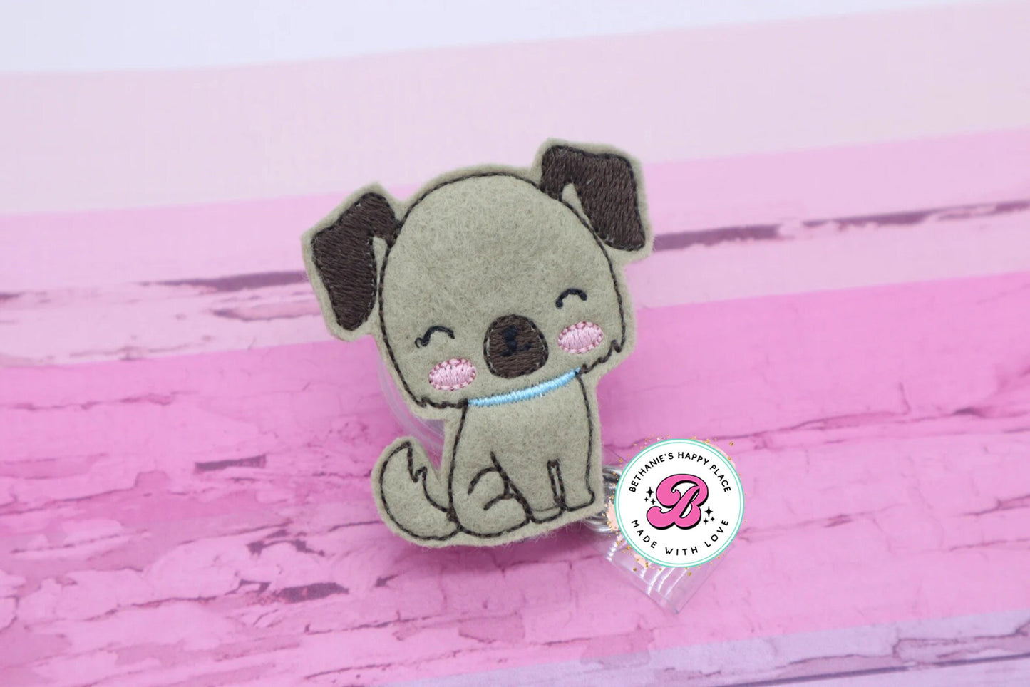 Cute puppy badge reel - dog badge reel - badge holder - puppy badge clip - vet badge reel - veterinarian - teacher - nurse badge reel