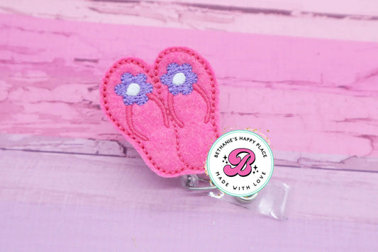 Summer sandals badge reel - summer badge clip - beach badge reel - summer badge holder - nurse badge reel - teacher badge reel