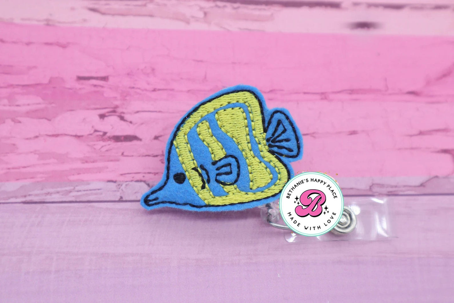 Tropical fish badge reel - fish badge holder - tropical fish badge clip - aquarium - cute badge reel - fish gifts - badge reel nurse