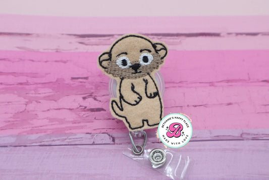 Meerkat badge reel - meerkat badge holder - badge reel nurse - badge reel teacher - retractable - lanyard - badge clip - animal badge reel