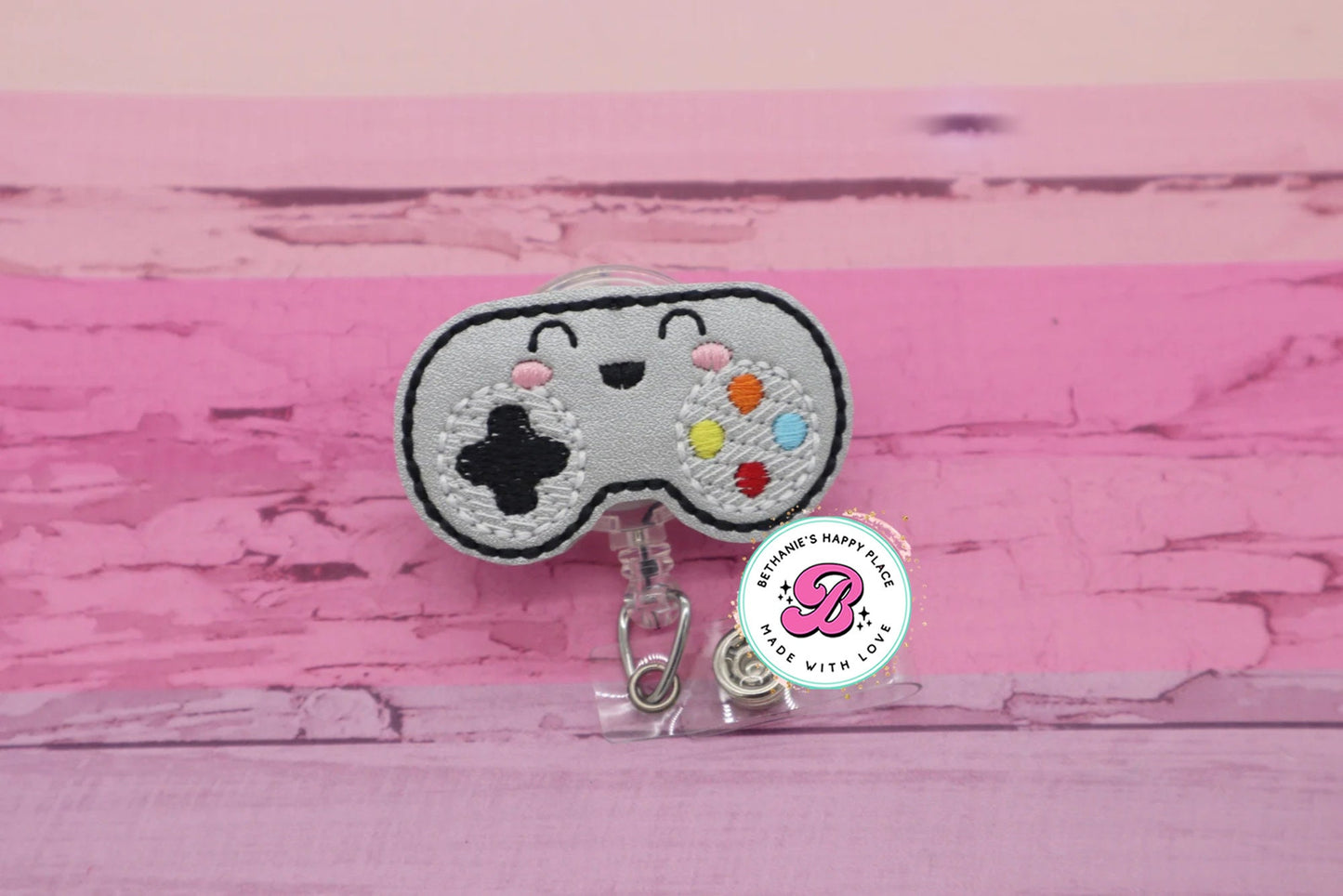 Video game controller badge reel - controller badge holder - fun badge reel - badge clip - cute badge reel - badge reel nurse - retractable