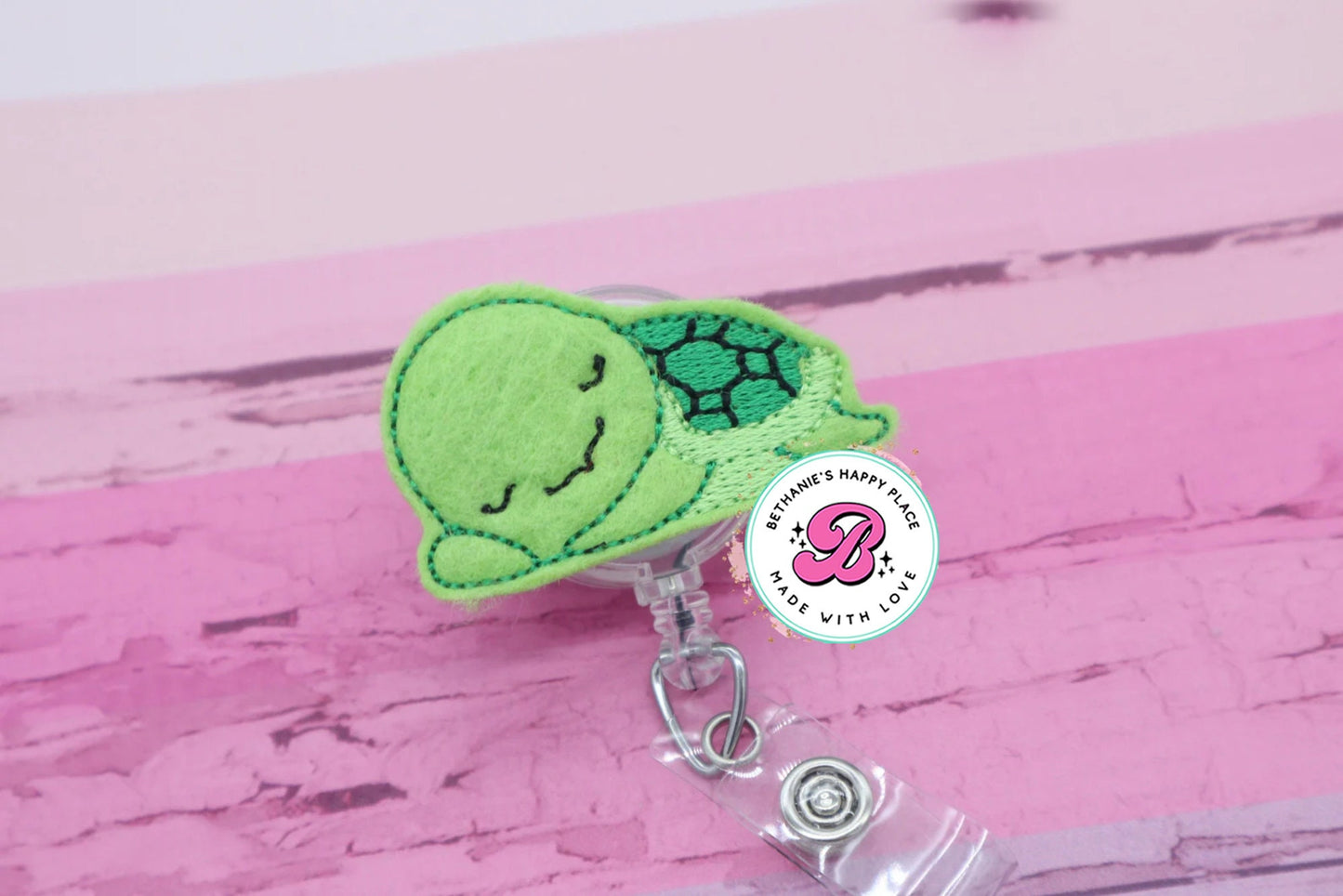 Sleeping turtle badge reel - lazy turtle - turtle badge clip - turtle badge holder - badge reel nurse - turtle gifts - teacher badge reel