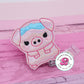 Pig badge clip - pig with headband - pig badge reel - badge holder - cute badge clip - animal badge reel - badge reel nurse - lanyard